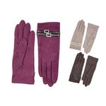 Γάντια μονόχρωμα stretch με λουράκια δερματίνης