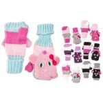 Γάντια παιδικά πλεκτά με καπάκι και fleece επένδυση