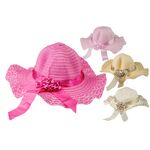 Καπέλο ψάθινο μονόχρωμο με πουά κορδέλα