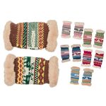 Γάντια κοφτά πλεκτά ζακάρ με γούνινη επένδυση