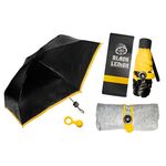 Ομπρέλα σπαστή με σκελετό αλουμινίου σε θήκη 16cm Black Yellow