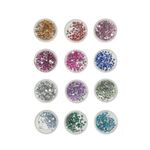 Strass χρωματιστά για νύχια σε βαζάκι 12 τμχ