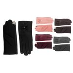 Γάντια γυναικεία μαύρα τύπου σουέντ με φιόγκο touchscreen