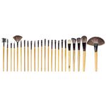 Πινέλα μακιγιάζ με ξύλινη λαβή σε θήκη 24τμχ