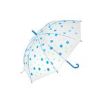 Ομπρέλα με μπαστούνι αυτόματη διάφανη με μαύρο πουά