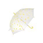 Ομπρέλα με μπαστούνι αυτόματη διάφανη με μαύρο πουά