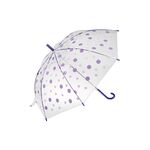 Ομπρέλα με μπαστούνι αυτόματη διάφανη με μαύρο πουά
