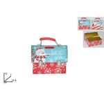 Χριστουγεννιάτικος τενεκεδένιος κουμπαράς με κλιπ 14.5x7x12cm