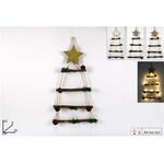 Χριστουγεννιάτικη διακοσμητική σκάλα με φωτάκια και αστέρι σε 3 αποχρώσεις 30x6x53cm