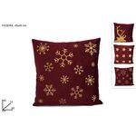 Χριστουγεννιάτικο διακοσμητικό μαξιλάρι με βελούδινη υφή & κόκκινη απόχρωση σε 3 χρυσά μοτίβα 45x45cm