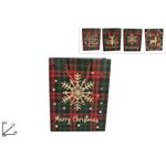 Χριστουγεννιάτικη καρό σακούλα δώρου σε 4 σχέδια XXLarge 38x12x50cm
