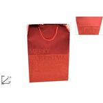 Χριστουγεννιάτικη σακούλα δώρου κόκκινη με glitter "Merry Christmas" XLarge 32x11.5x44cm