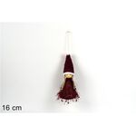 Χριστουγεννιάτικο κρεμαστό στολίδι κοριτσάκι με μπορντό σκουφάκι 16cm