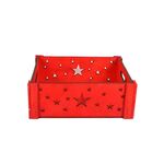Χριστουγεννιάτικα διακοσμητικά κουτιά οργάνωσης σε κόκκινο χρώμα με αστεράκια σε 3 μεγέθη