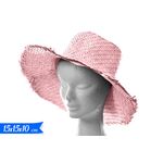 Ψάθινο καπέλο σε ροζ απόχρωση15x15x10cm