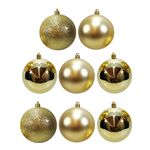 Χριστουγεννιάτικες μπάλες δέντρου χρυσές 6cm 8τμχ