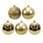 Χριστουγεννιάτικες μπάλες δέντρου χρυσές 7cm 5τμχ