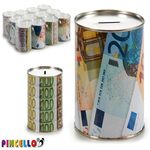 Pincello Μεταλλικός Κουμπαράς με print χαρτονομίσματα 10x11,5x10 cm