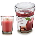 Αρωματικό κερί σε γυάλινο ποτήρι με άρωμα μήλο και κανέλα 28 ωρών