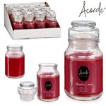 Αρωματικό κερί σε γυάλινο βαζάκι με καπάκι άρωμα μήλο και κανέλα 28 ωρών 7x10x7 cm