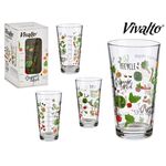 Vivalto Γυάλινο ποτήρι μετρητής "eco friendly" με λαχανικά 450ml