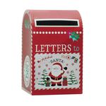 Χριστουγεννιάτικο διακοσμητικό κόκκινο ταχυδρομικό κουτί "Γράμμα στον Άη Βασίλη" 12x13x20cm