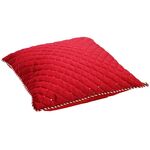 Κόκκινο τετράγωνο μαξιλάρι με πούλιες 40x40cm