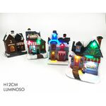 Χριστουγεννιάτικο διακοσμητικό σπιτάκι με φως 12cm