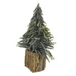 Χριστουγεννιάτικο ψεύτικο δεντράκι με βάση κορμό δέντρου σε 3 σχέδια 35cm