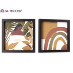 GiftDecor Πίνακας σε γήινες αποχρώσεις και μαύρη κορνίζα σε 2 σχέδια