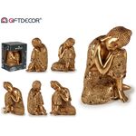 GiftDecor Διακοσμητικός καθιστός Βούδας σε χρυσό χρώμα 12x16cm