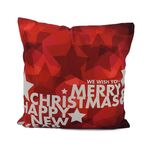 Χριστουγεννιάτικο διακοσμητικό μαξιλάρι MERRY CHRISTMAS-HAPPY NEW YEAR σε 4 σχέδια 45x45cm
