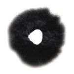 Μαύρο γούνινο λαστιχάκι μαλλιών 7cm