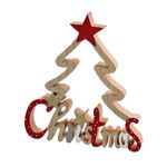 Χριστουγεννιάτικο ξύλινο διακοσμητικό δεντράκι "Christmas" 18cm