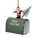 Χριστουγεννιάτικο κρεμαστό ταχυδρομικό κουτί με Αγιο Βασίλη "Merry Christmas" 11.5cm