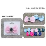 Φιογκάκι μαλλιών με κόσμημα και κλιπ σε ροζ χρώμα 8cm