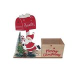 Χριστουγεννιάτικο ξύλινο διακοσμητικό Αη-Βασίλης με γραμματοκιβώτιο 21x6x24cm