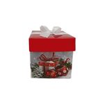 Κουτί δώρου χριστουγεννιάτιακο σε κυβικό σχήμα με διαστάσεις 17x17cm