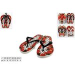 Σαγιονάρες γυναικείες σε μαύρο και κόκκινο με λουλούδια νο 35-41