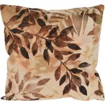 Διακοσμητικό μαξιλάρι βελούδινο με σχέδιο φύλλα σε μπεζ χρώμα 45x45cm