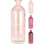 Διακοσμητικό μπουκάλι γυάλινο σε ροζ χρώμα 7x20cm