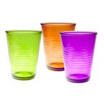 Ποτήρια νερού γυάλινα χρωματιστά 300ml 3τμχ