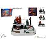 Χριστουγεννιάτικο χωριό με κίνηση,μουσική και φως 17x16x23,5cm