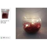 Χριστουγεννιάτικα φωτάκια ψείρες 10 LED λευκό θερμό με κόκκινη διακοσμητική ταινία 16x1.5x21cm