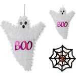 Κρεμαστό διακοσμητικό Halloween φάντασμα λευκό 25x25cm