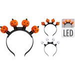 Αποκριάτικη στέκα μαλλιών Halloween με φως LED με κολοκυθες σε πορτοκαλί χρώμα