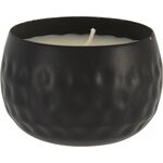 Διακοσμητικό κερί σε μεταλλικό σφυρήλατο καπάκι σε μαύρο χρώμα 7.4x4.9x5cm