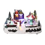 Χριστουγεννιάτικο διακοσμητικό σπίτι με μουσική, κίνηση & φως 31.5x23x20cm