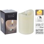 Διακοσμητικό κερί με φως LED σε κρεμ απόχρωση 9x12.5cm