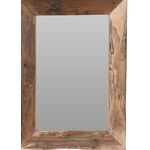 Διακοσμητικός καθρέφτης τοίχου ορθογώνιος με πλαίσιο από ξύλο teak 50x70cm
